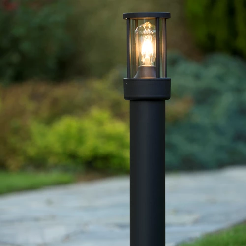 Lucide LORI - Bollard light - 1xE27 - IP44 - Day/Night Sensor - Anthracite - atmosphere 1